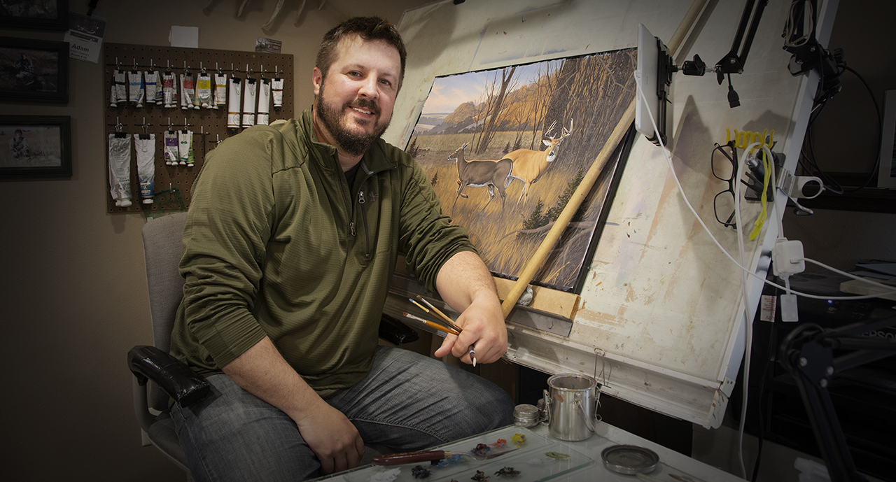 Adam Oswald in his South Dakota studio.